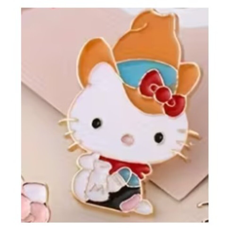 HELLO KITTY “Let’s Rodeo!” Cowboy Enamel Lapel Pin Brooch (NEW & SUPER CUTE!)
